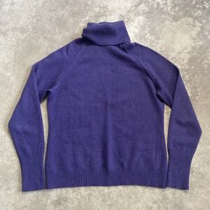 Marisa Christina Cashmere Sweater Women Medium Purple Turtleneck Raglan Sleeve